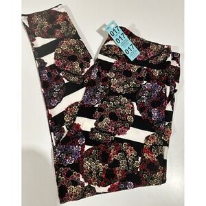 LuLaRoe TC2 Leggings Floral Sugar Skulls Black White Stripes Plus Size 18+ NEW